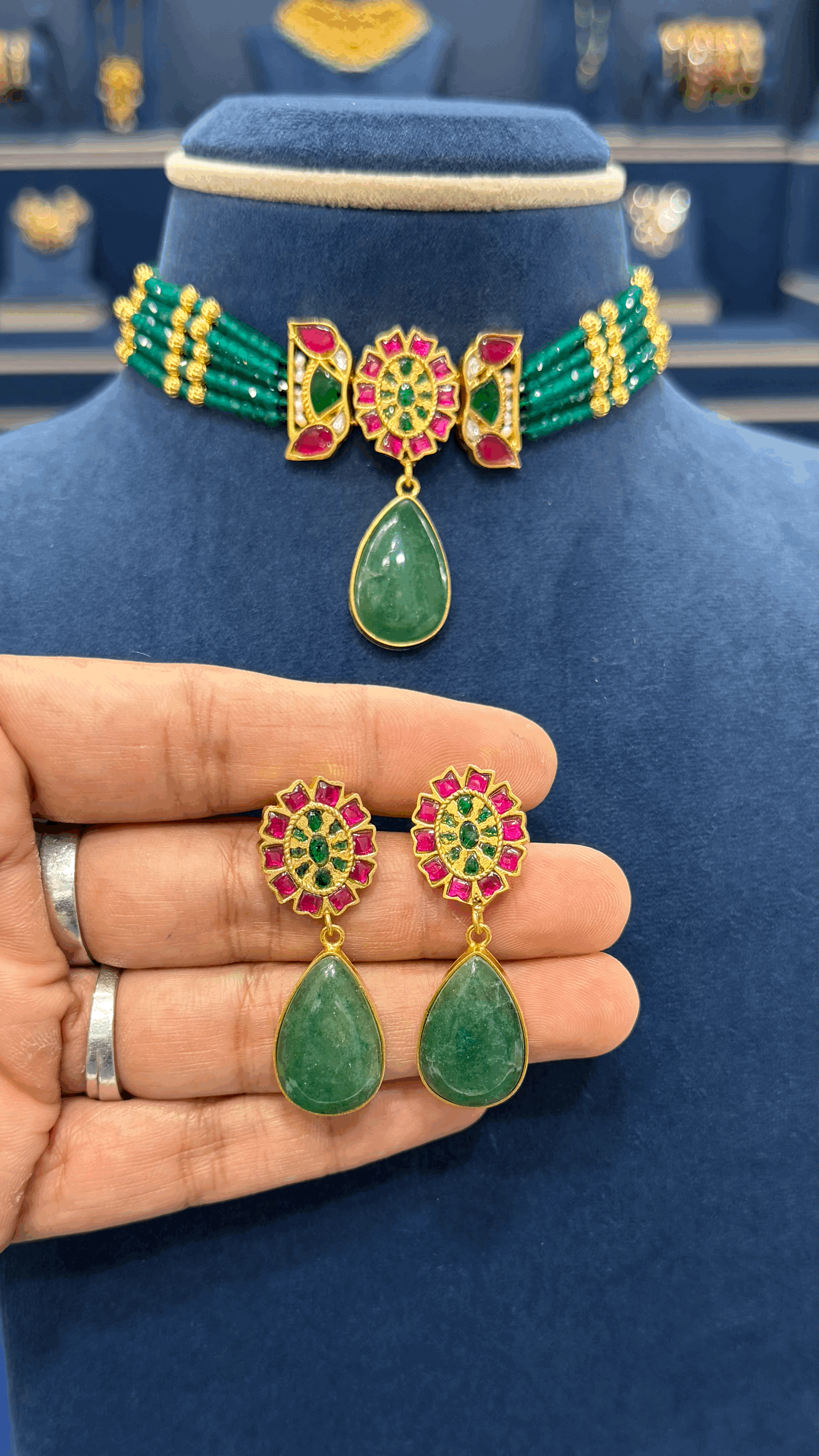 Premium Jadau Beads Choker