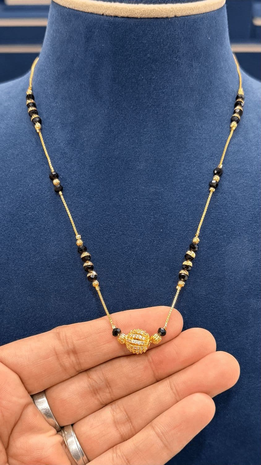 Simple Blackbeads with CZ Ball