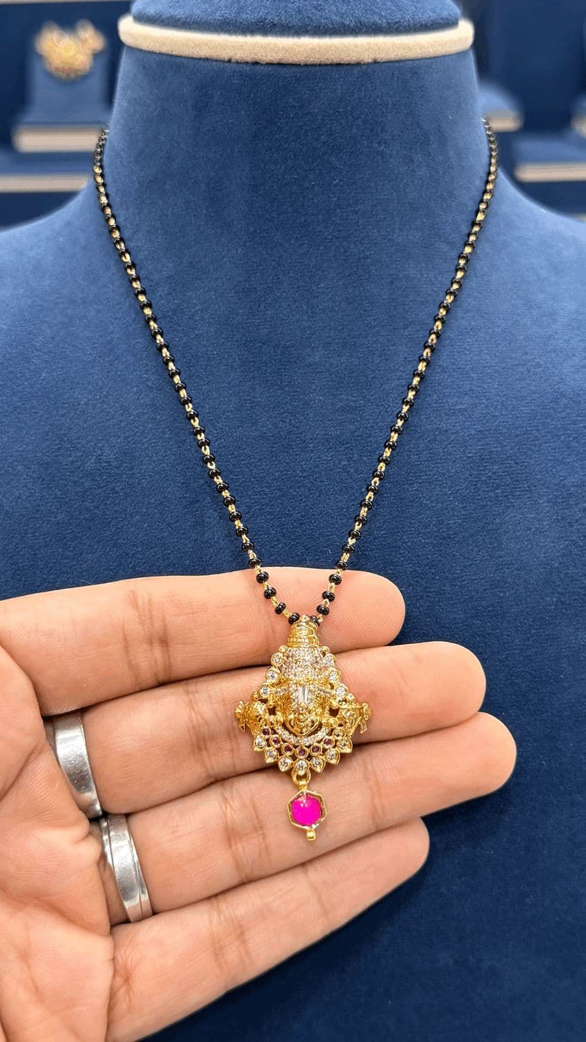 Simple Blackbeads with Venkateswara Locket