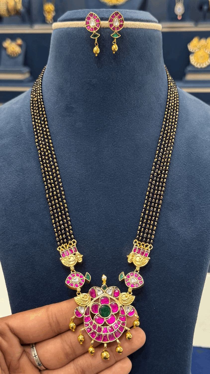 Jadau 5 Lines Blackbeads